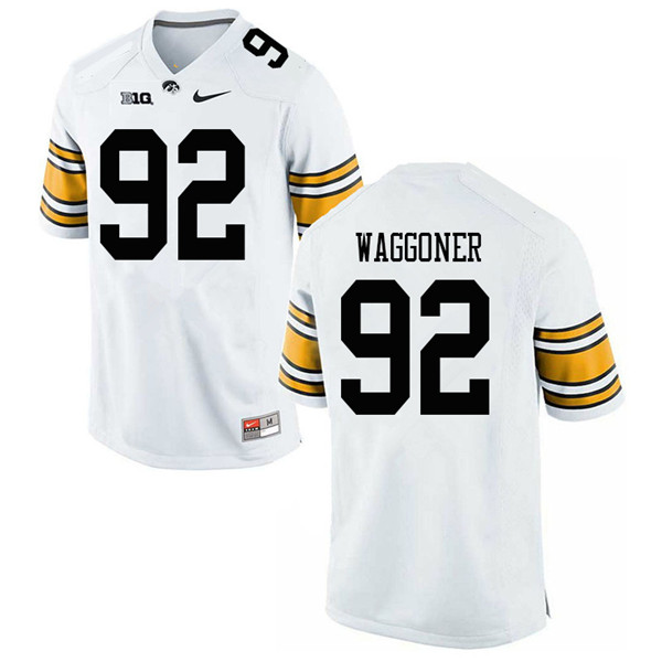 Men #92 John Waggoner Iowa Hawkeyes College Football Jerseys Sale-White